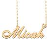 A168A Micah Custom Name Necklace Customized Personalized Plated Name Necklace for Mother Daughter Christmas New Year Gold view 1