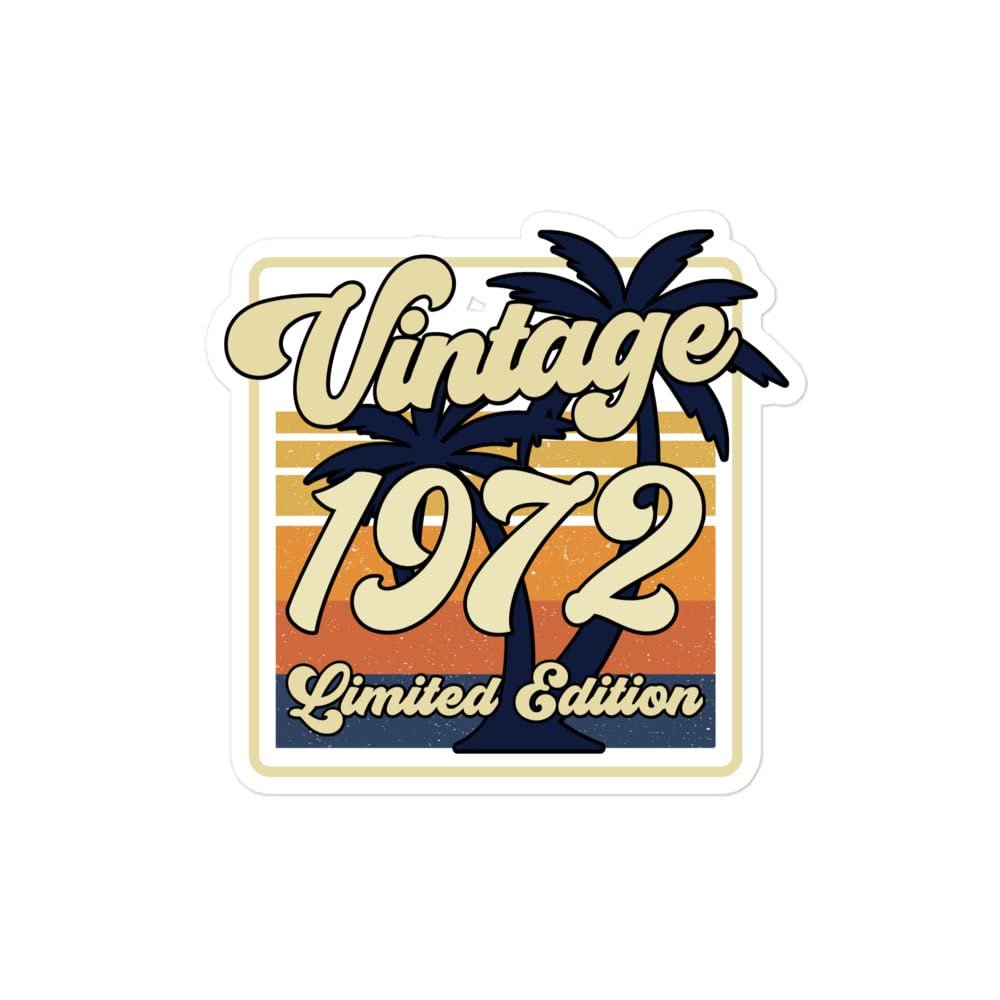 Vintage 1972 Sticker 50th Birthday Sticker