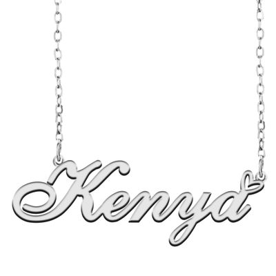 A168A Kenya Custom Name Necklace Customized Personalized Plated Name Necklace for Mother Daughter Christmas New Year Silver