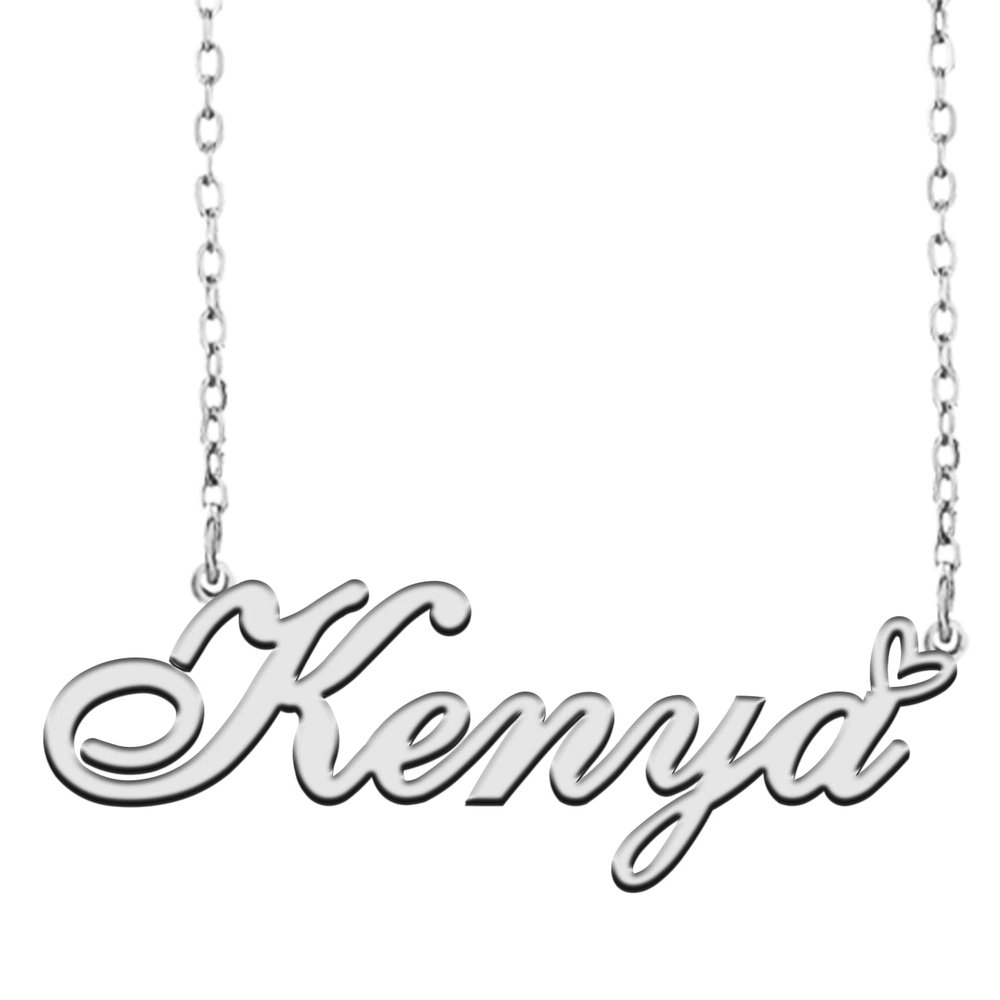 A168A Kenya Custom Name Necklace Customized Personalized Plated Name Necklace for Mother Daughter Christmas New Year Silver