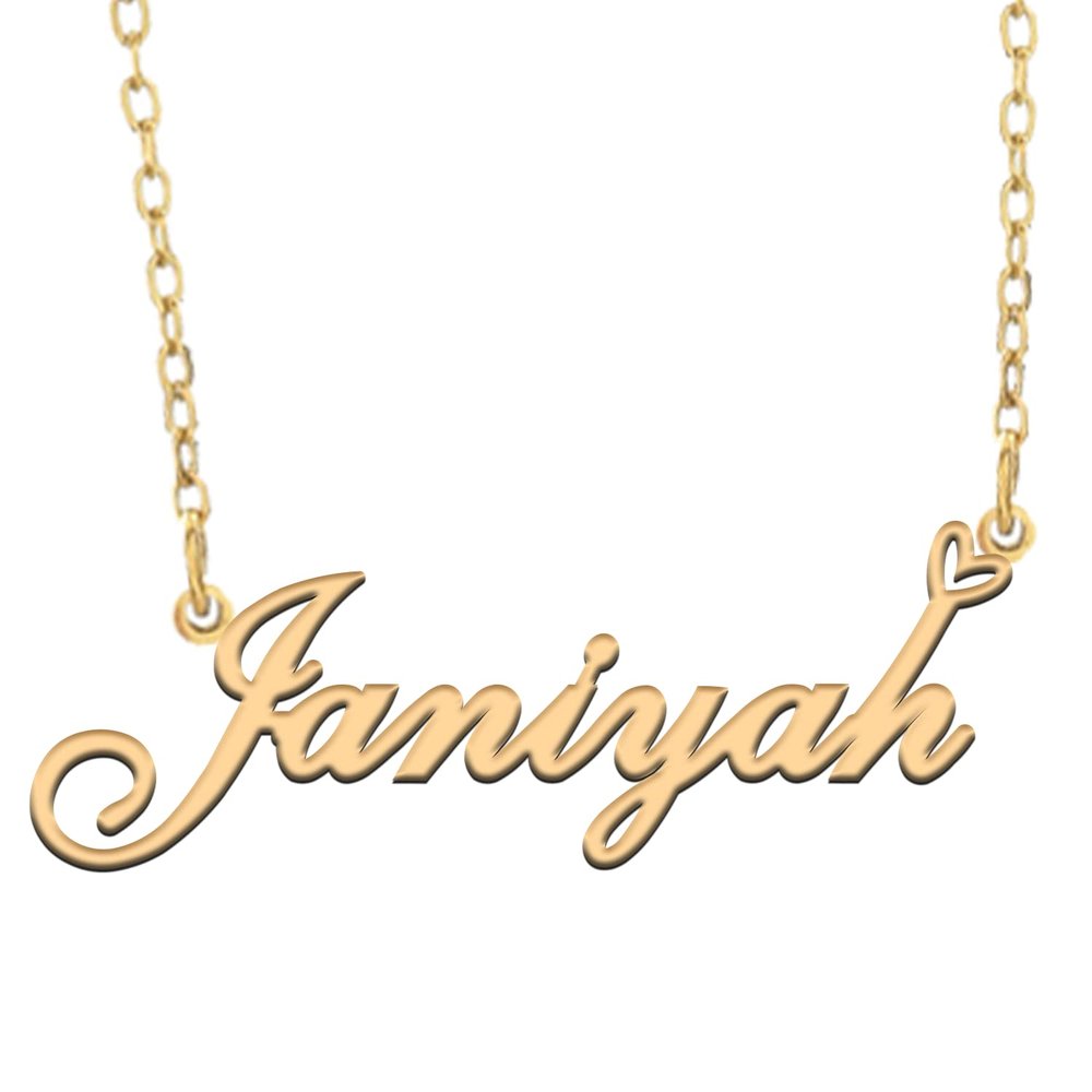 A168A Janiyah Custom Name Necklace Customized Personalized Plated Name Necklace for Mother Daughter Christmas New Year Gold