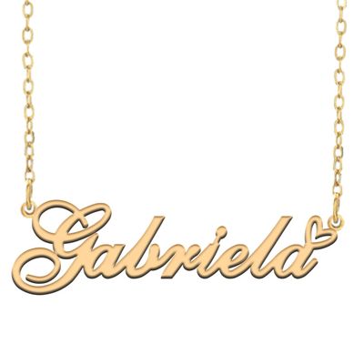 A168A Gabriela Custom Name Necklace Customized Personalized Plated Name Necklace for Mother Daughter Christmas New Year Gold