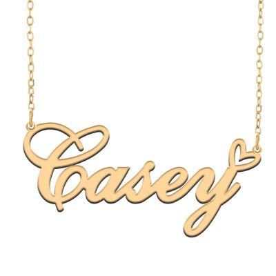 A168A Casey Custom Name Necklace Customized Personalized Plated Name Necklace for Mother Daughter Christmas New Year Gold