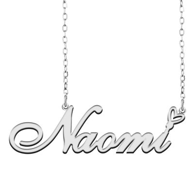 A168A Naomi Custom Name Necklace Customized Personalized Plated Name Necklace for Mother Daughter Christmas New Year Silver