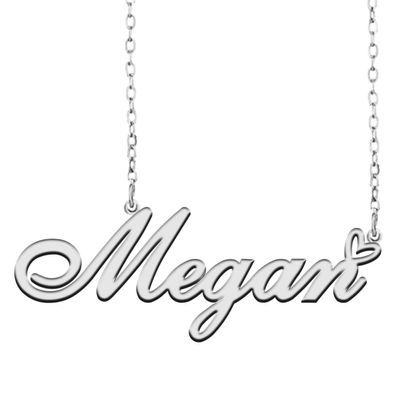A168A Megan Custom Name Necklace Customized Personalized Plated Name Necklace for Mother Daughter Christmas New Year Silver
