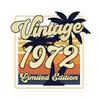 Vintage 1972 Sticker 50th Birthday Sticker, White, 5.55.5 view 1