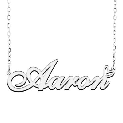 A168A Aaron Custom Name Necklace Customized Personalized Plated Name Necklace for Mother Daughter Christmas New Year Silver
