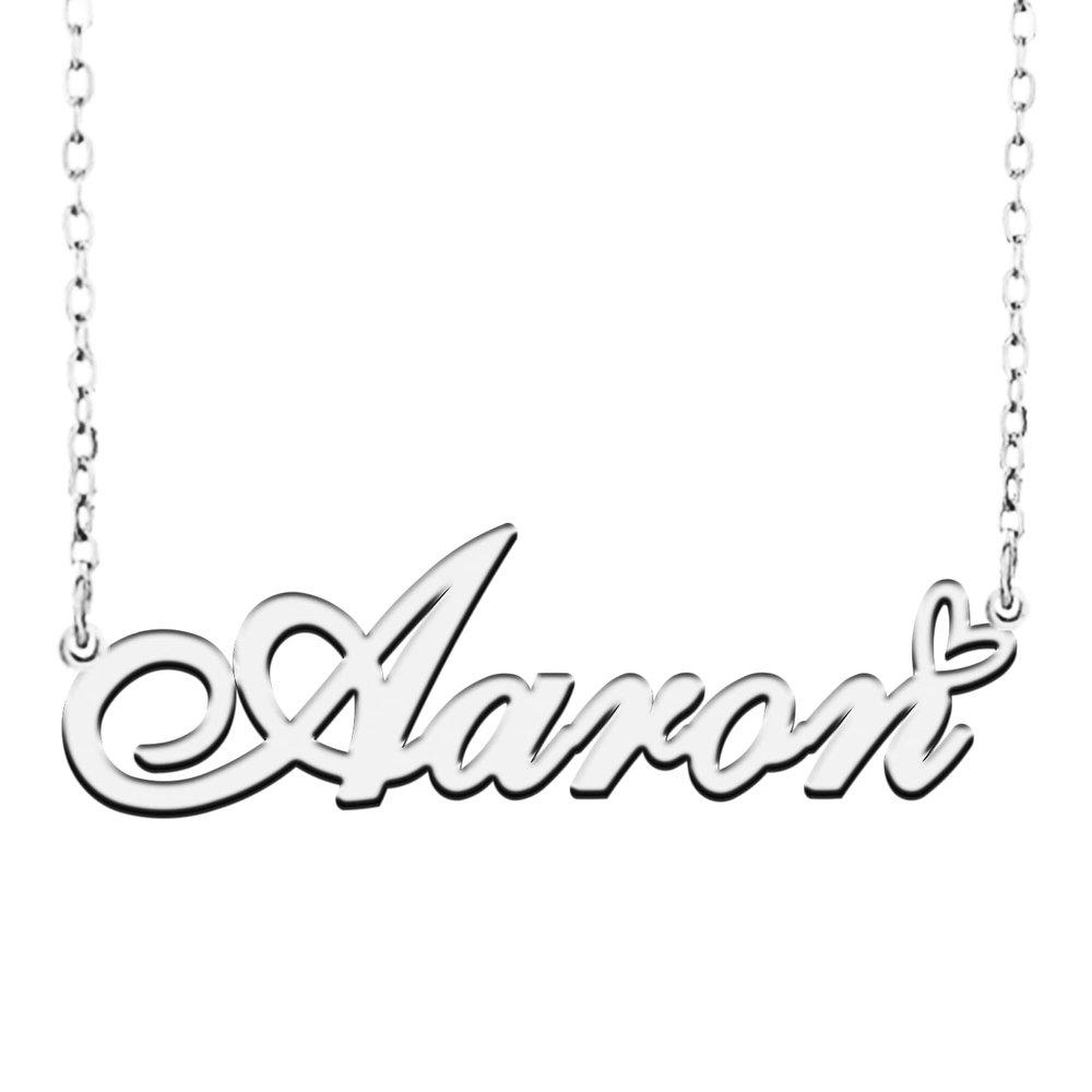 A168A Aaron Custom Name Necklace Customized Personalized Plated Name Necklace for Mother Daughter Christmas New Year Silver