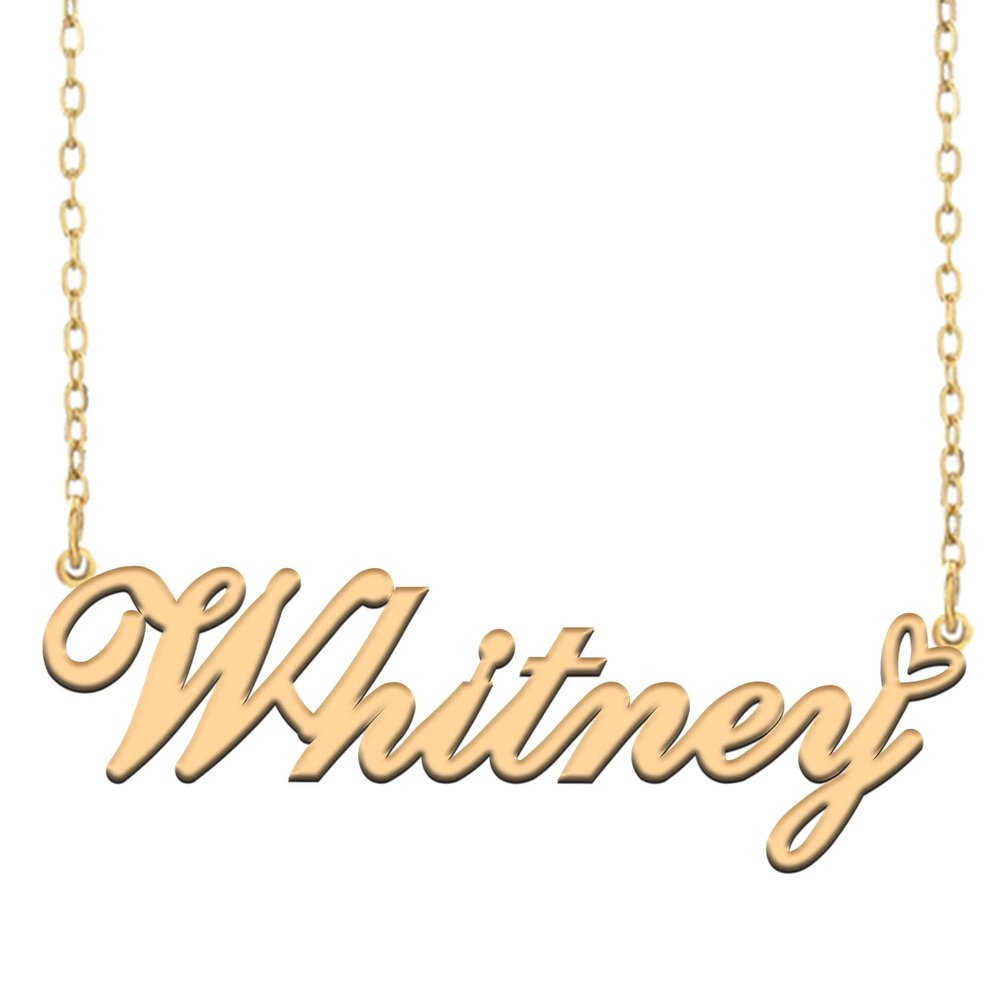 A168A Whitney Custom Name Necklace Customized Personalized Plated Name Necklace for Mother Daughter Christmas New Year Gold