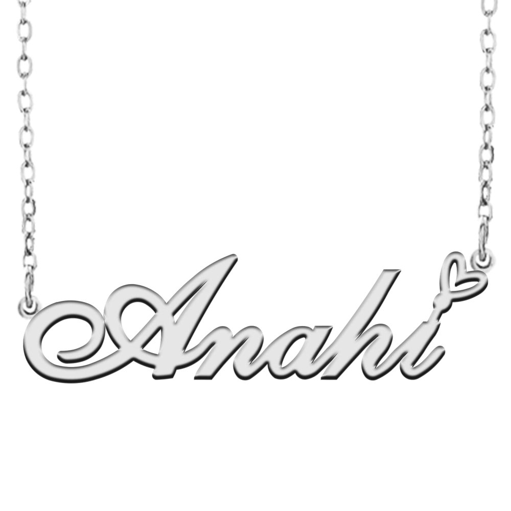 A168A Anahi Custom Name Necklace Customized Personalized Plated Name Necklace for Mother Daughter Christmas New Year Silver