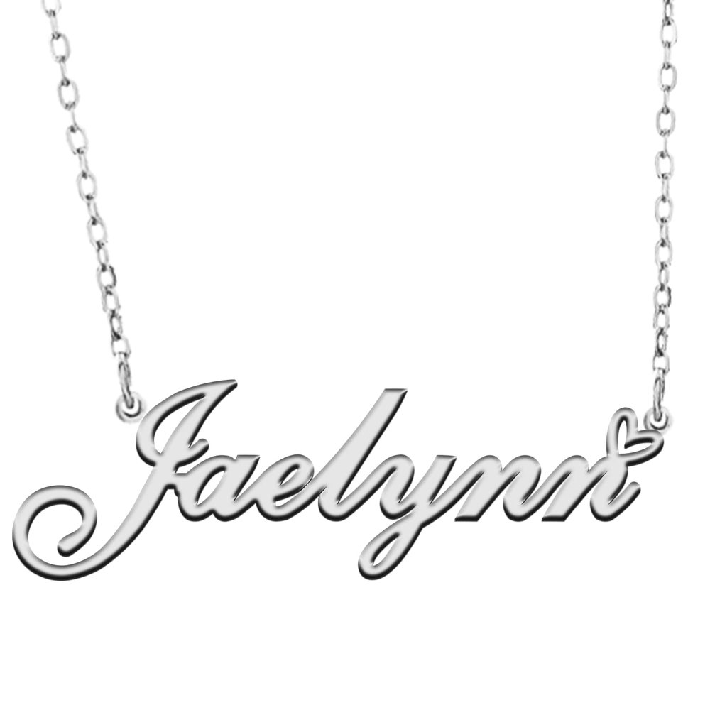 A168A Jaelynn Custom Name Necklace Customized Personalized Plated Name Necklace for Mother Daughter Christmas New Year Silver