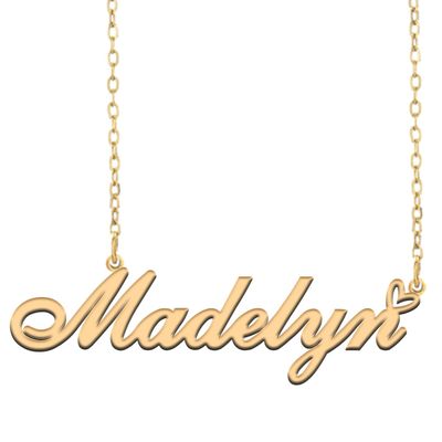 A168A Madelyn Custom Name Necklace Customized Personalized Plated Name Necklace for Mother Daughter Christmas New Year Gold