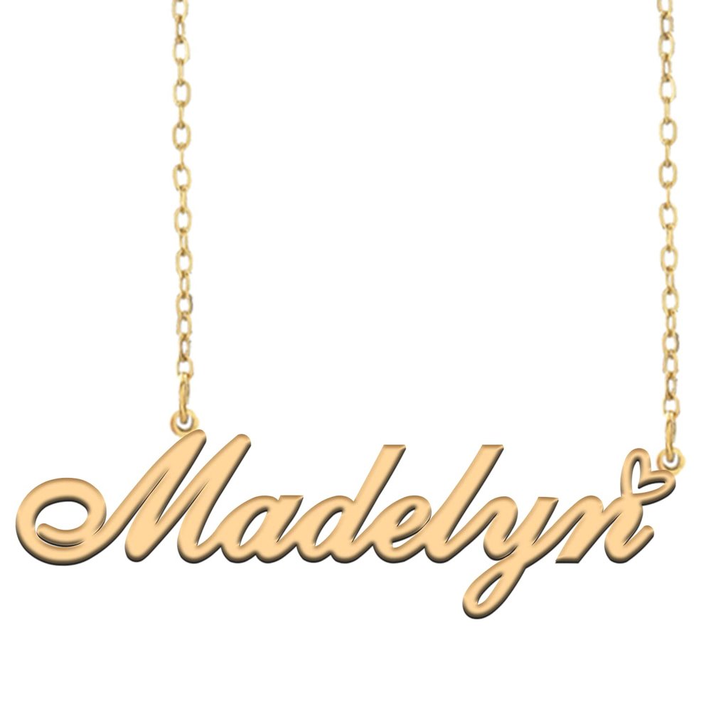 A168A Madelyn Custom Name Necklace Customized Personalized Plated Name Necklace for Mother Daughter Christmas New Year Gold