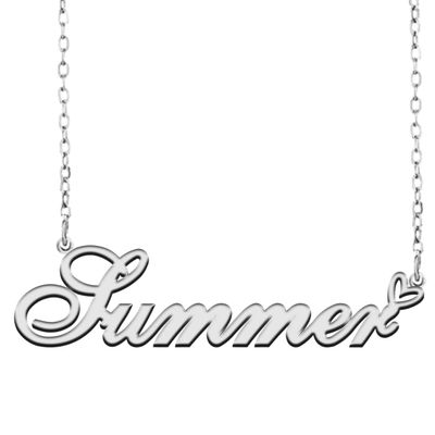 A168A Summer Custom Name Necklace Customized Personalized Plated Name Necklace for Mother Daughter Christmas New Year Silver