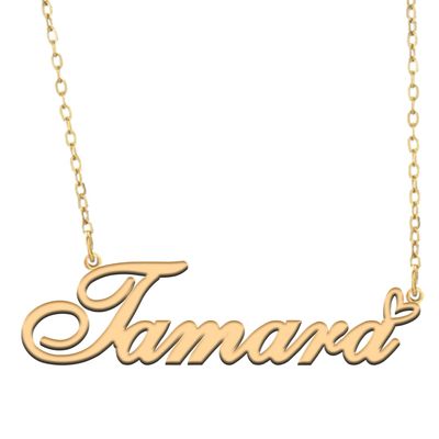 A168A Tamara Custom Name Necklace Customized Personalized Plated Name Necklace for Mother Daughter Christmas New Year Gold