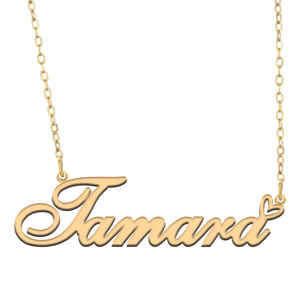 A168A Tamara Custom Name Necklace Customized Personalized Plated Name Necklace for Mother Daughter Christmas New Year Gold