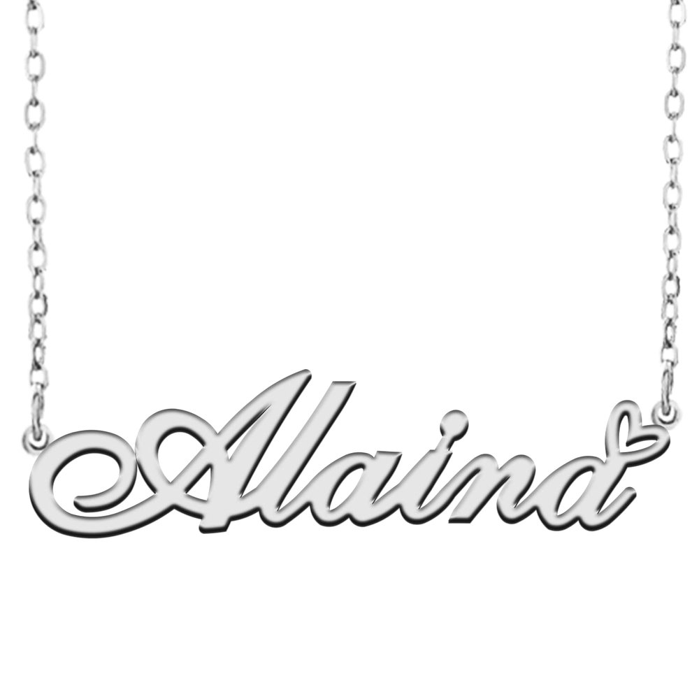A168A Alaina Custom Name Necklace Customized Personalized Plated Name Necklace for Mother Daughter Christmas New Year Silver