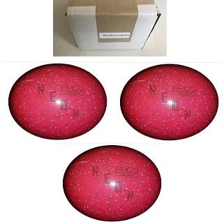 BuyBocceBalls - EPCO Duckpin Bowling Balls - - (4 7/8 inch- 3lbs. 8 oz.) Pack of 3 - Neon Speckled - Magenta - Made in USA