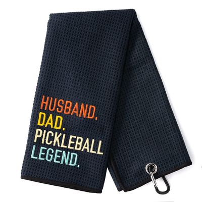 DYJYBMY Husband Dad Pickleball Legend Embroidered Pickleball Towel, Pickleball Gifts for Men Women, Pickleball Lovers, Pickleball Player, Birthday Gifts for Pickleball Fan, Retirement Gifts