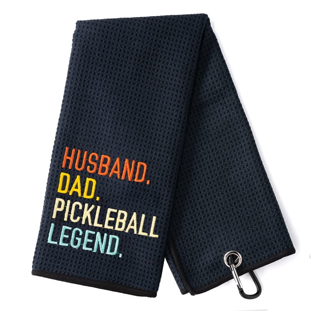 DYJYBMY Husband Dad Pickleball Legend Embroidered Pickleball Towel, Pickleball Gifts for Men Women, Pickleball Lovers, Pickleball Player, Birthday Gifts for Pickleball Fan, Retirement Gifts