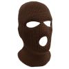 3-Hole Knit Sew Acrylic Outdoor Full Face Cover Thermal Balaclava Ski Mask One Size Fits Most (Brown) view 1