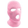 wonderfulstore 3-Hole Knit Sew Acrylic Outdoor Full Face Cover Thermal Balaclava Ski Mask One Size Fits Most (Light Pink) view 1