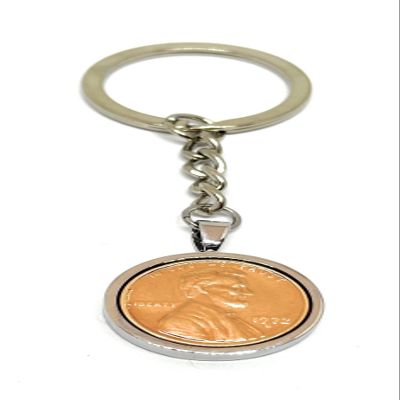 1972 Original Lincoln Cent Keyring for a 50th birthday for Mum, Nan, Gran