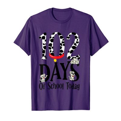 102 Days of School Today Dalmatian Dog Funny 100th Day Kids T-Shirt