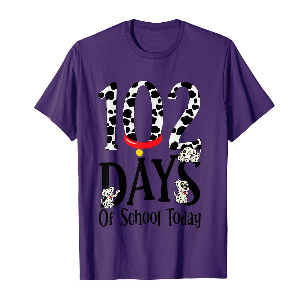 102 Days of School Today Dalmatian Dog Funny 100th Day Kids T-Shirt