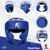Kruzak Unisex Boxing Headgears - MMA Training, Adjustable Padded, Kara,Muay Thai Headgear, Kickboxing, Sparring, Martial Arts, Karate, Taekwondo MMA Body Equipment - Blue - Small/Medium view 3