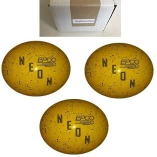 BuyBocceBalls - EPCO Duckpin Bowling Balls - - (4 3/4 inch- 3lbs. 6 oz.) Pack of 3 - Neon Speckled - Yellow - Made in USA