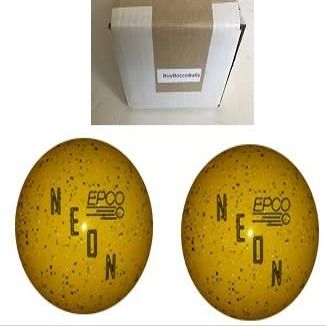 BuyBocceBalls - EPCO Duckpin Bowling Balls - - (4 3/4 inch- 3lbs. 10 oz.) Pack of 2 - Neon Speckled - Yellow - Made in USA