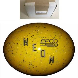 BuyBocceBalls - EPCO Duckpin Bowling Balls - - (4 3/4 inch- 3lbs. 10 oz.) Single - Neon Speckled - Yellow - Made in USA