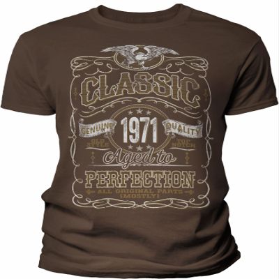 55th Birthday Gift Shirt for Men - Classic 1971 Aged to Perfection - Brown-005-4X