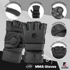 Kruzak MMA Gloves, Men and Womens Half-Finger Boxing Mitts, Hand Wraps with Open Palms for Grappling, Kickboxing, Sanda, Sparring, Muay Thai (L/XL - Matte Black) view 3