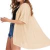 BelleLovin Womens Sexy Sheer Short Sleeve Cardigan See Through Mesh Cover Up (X-Large, Nude) view 3