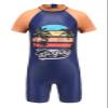 Boys Rash Guard Swimsuits One Piece Short Sleeve Swim Shirt for Kids UPF 50+ Sun Protection Bathing Suits Surfing 4T view 1