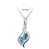 2Pcs Noble Necklace Earrings Set Shining Faux Crystal Pendant Necklace Hook Earrings Women Jewelry Valentine's Day/Mother's Day/Wedding/Anniversary/Party/Graduation/Christmas/Birthday Gifts-Purple view 2