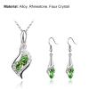 2Pcs Noble Necklace Earrings Set Shining Faux Crystal Pendant Necklace Hook Earrings Women Jewelry Valentine's Day/Mother's Day/Wedding/Anniversary/Party/Graduation/Christmas/Birthday Gifts-Purple view 4