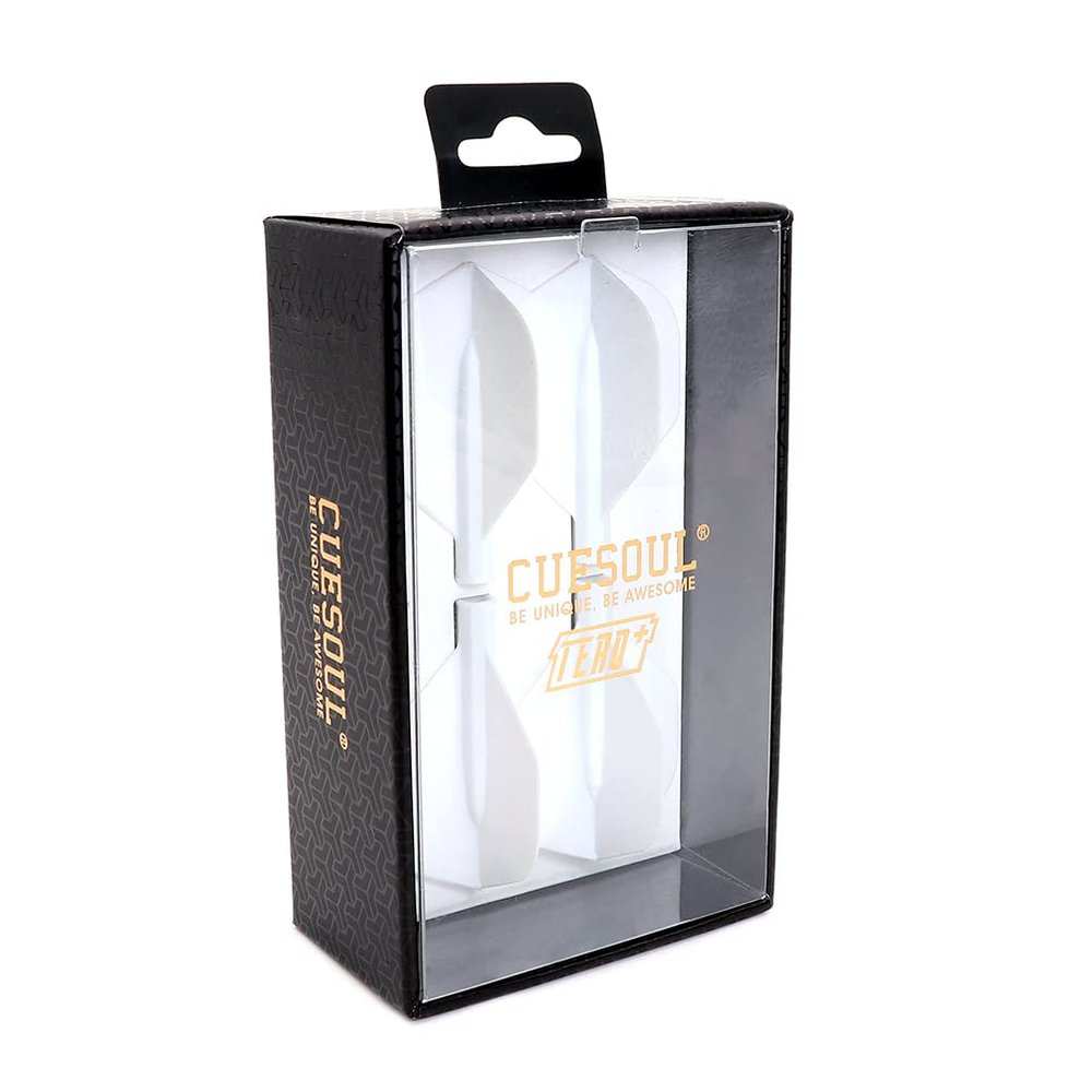 CUESOUL TERO Plus New Double Direction Telescopic and Rotating Dart Flights System-AK4P Dart Flights White