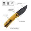 Petrified fish PFP01X Beluga,2.99" 14C28N Sand blasting Blade,95.6g G10 Hande Front Flipper Liner lock Folding knife (Yellow G10, Black Stonewashed) view 2