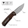 Petrified fish PFP01X Beluga,2.99" 14C28N Sand blasting Blade,95.6g G10 Hande Front Flipper Liner lock Folding knife (Orange Gmascus, Sand blasting) view 2