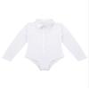 Aislor Boys' Modern Latin Jazz Ballroom Salsa Dance Shirt Romper Leotard Dress Shirts Romper Bodysuit with Bowtie White 12 Years
