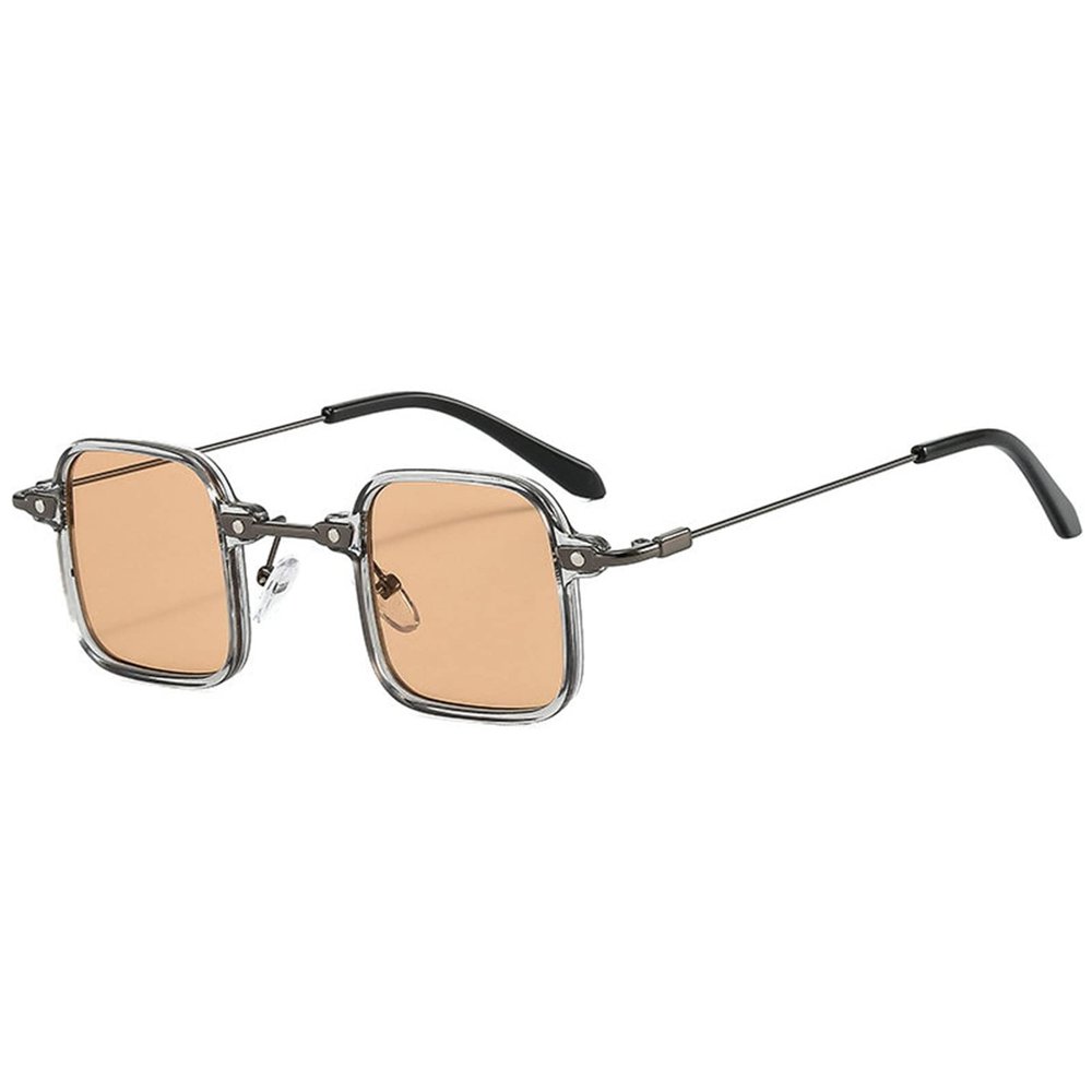 COTIA Vintage Steampunk Sunglasses Men Women Retro Metal Square Eyewear (Small, champagne)