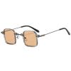 COTIA Vintage Steampunk Sunglasses Men Women Retro Metal Square Eyewear (Small, champagne) view 1