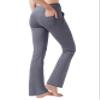 nuveti Women's High Waisted Boot Cut Yoga Pants 4 Pockets Workout Pants Tummy Control Women Bootleg Work Pants Dress Pants (LightGrey, Small) view 1