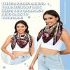 AWAYTR 35' Large Square Satin Head Scarf - 3Pcs Satin Hair Scarves Silk Bandana Headscarf Silk Feeling Scarf for Women (Paisley(coffee/Blue/Rose)) view 3