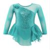 Oyolan Kids Girls Skater Figure Ice Skating Lreotard Dress Mesh Splice Athletic Gymnastic Ballet Dancewear Mint Green C 14 Years view 1