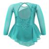 Oyolan Kids Girls Skater Figure Ice Skating Lreotard Dress Mesh Splice Athletic Gymnastic Ballet Dancewear Mint Green C 14 Years view 2