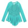 Oyolan Kids Girls Skater Figure Ice Skating Lreotard Dress Mesh Splice Athletic Gymnastic Ballet Dancewear Mint Green C 14 Years view 4